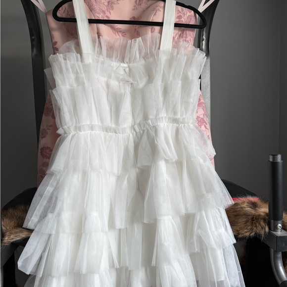Birdy Grey White Layered Tulle Dress with Straps - Picture 2 of 4